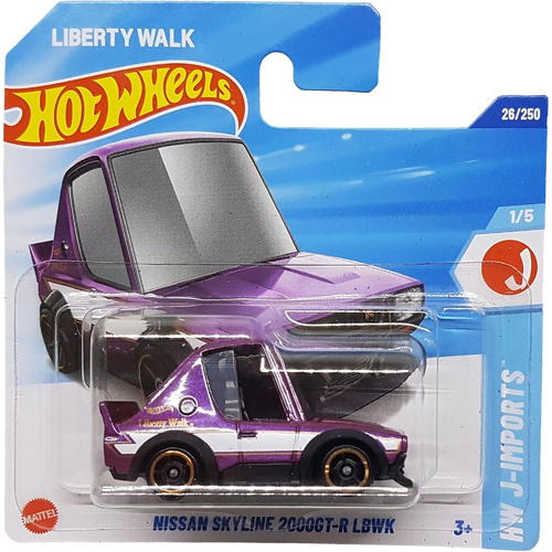 Hot Wheels Diecast Car 1:64 Scale - Nissan Skyline 2000GT-R LBWK, Toy Car Model HYW79