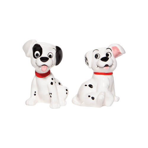 Disney Salt & Pepper Shaker Set 101 Dalmatians Patch & Lucky EDI6007222