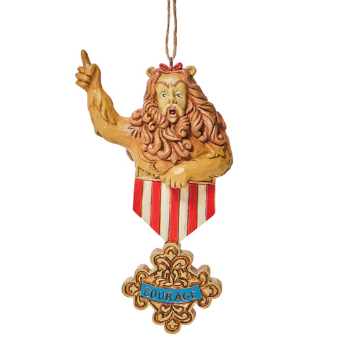 The Wizard of Oz by Jim Shore Hanging Ornament 12cm Cowardly Lion Courage, 6008313