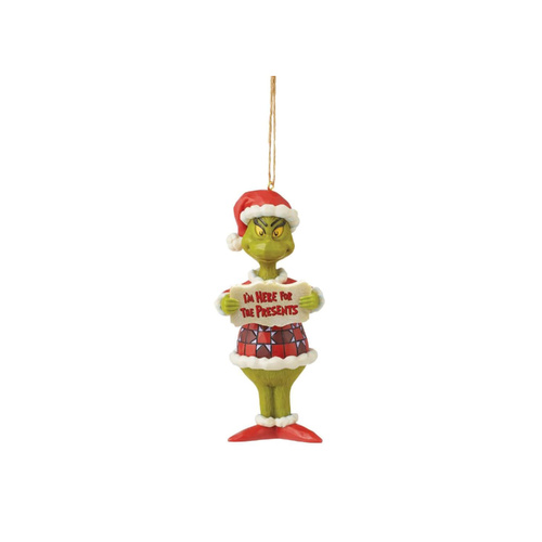 Grinch by Jim Shore Hanging Ornament 12.5cm Grinch I'm Here, Whitehill 6010788