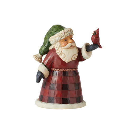 Heartwood Creek Figurine 12cm Buffalo Plaid Santa, 6011480