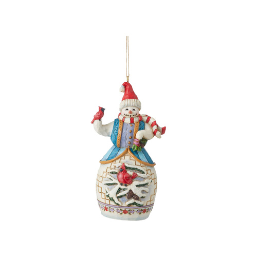 Heartwood Creek Hanging Ornament 8cm Snowman with Cardinal, 6011673