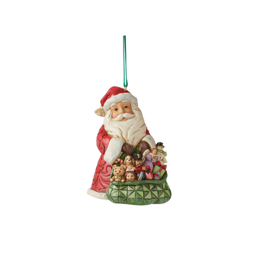 Heartwood Creek Hanging Ornament 12cm Santa with Bag of Toys, 6010832