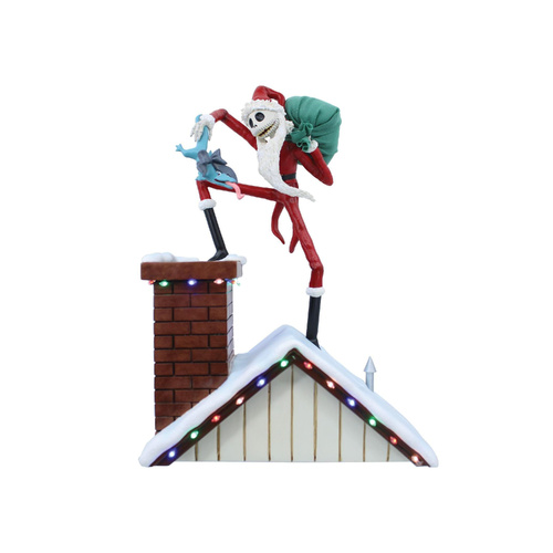 Disney Showcase Figurine 25cm Lit Santa Jack On Rooftop, 6003658