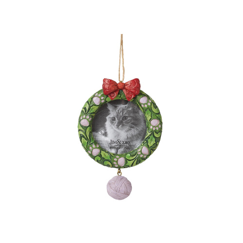 Heartwood Creek Hanging Ornament 8cm Cat Pet Wreath Frame, 6015515
