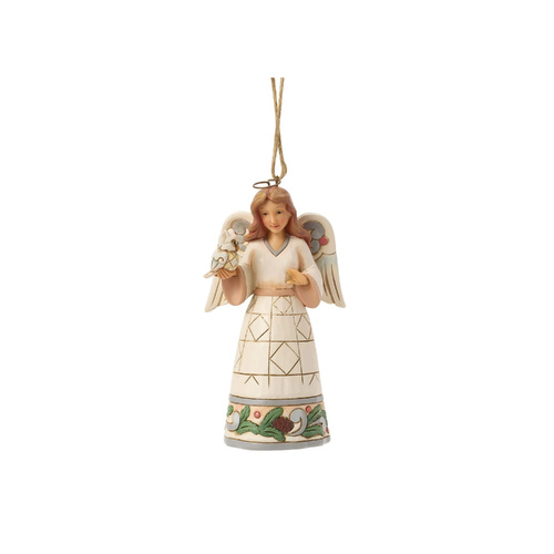 Heartwood Creek Hanging Ornament 11cm Angel with Owl, 6017184
