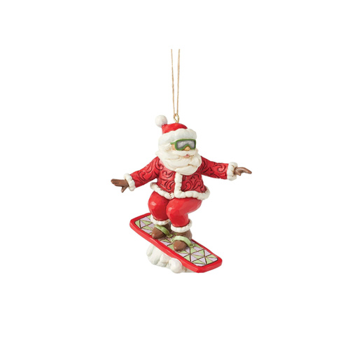 Heartwood Creek Hanging Ornament 11cm Snowboarding Santa, 6017011