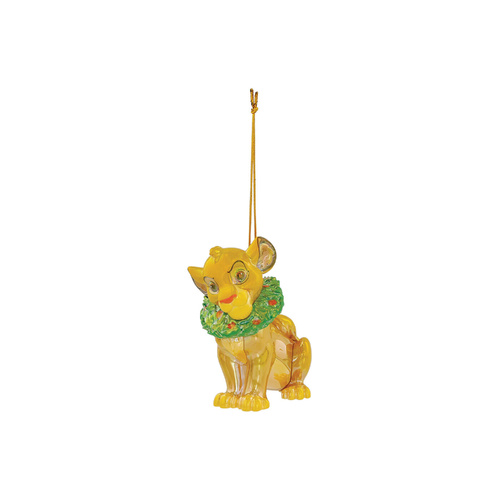 Disney Hanging Ornament 9cm Simba With Wreath Electroplated, The Lion King 6019127