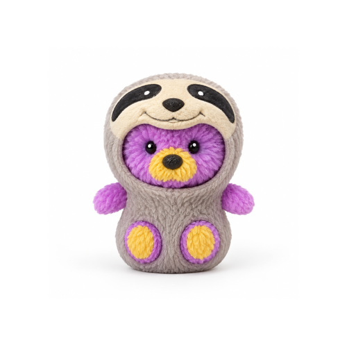 Bear Lala EmoDress Figurine 8cm Sloth Lala Bear Collectible Squishy Toy, 6021120