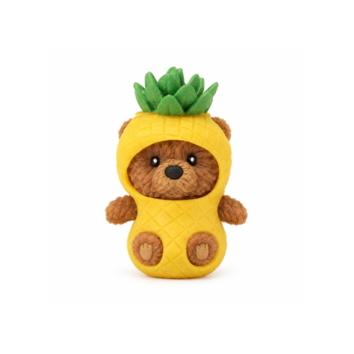 Bear Lala EmoDress Figurine 8cm Pineapple Lala Bear Collectible Squishy Toy, 6021121