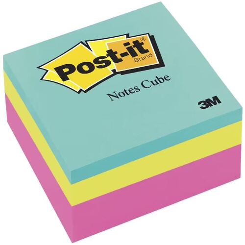 3M Post-It Notes Memo Cube 76 mm x 76 mm Pink Wave Multi-Coloured
