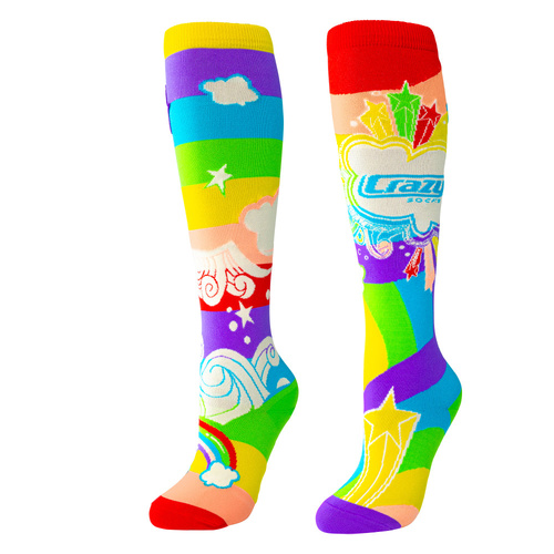 Crazy Skates Novelty Socks One Size Fits Most - Rainbow Dream Crazy Socks