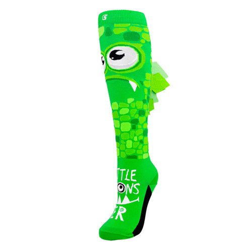 Crazy Skates Novelty Socks One Size Fits Most - Little Monster Green Socks 