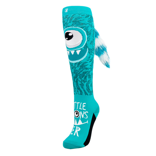 Crazy Skates Novelty Socks One Size Fits Most - Little Monster Teal Socks 
