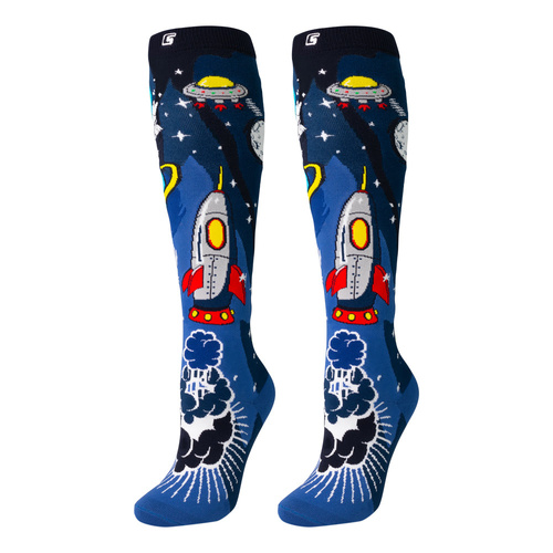 Crazy Skates Novelty Socks One Size Fits Most - Space Star Crazy Socks