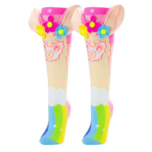 Crazy Skates Novelty Socks One Size Fits Most - Llama Flowers Crazy Socks