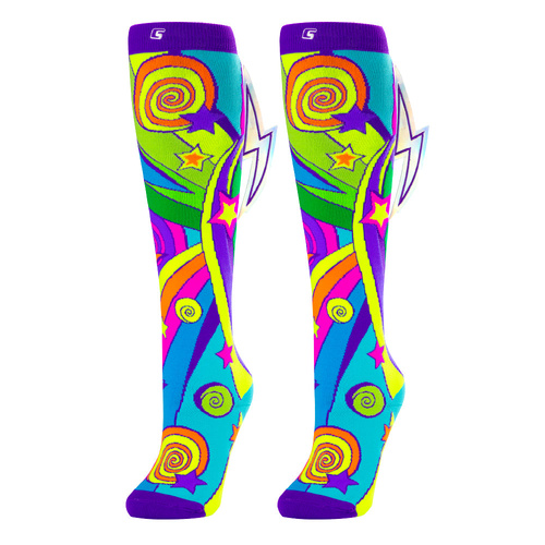Crazy Skates Novelty Socks One Size Fits Most - Lightning Swirl Crazy Socks