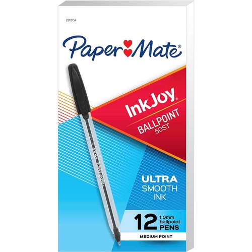 Paper Mate InkJoy Ballpoint Pen 50ST Medium 1mm (Box of 12) Black