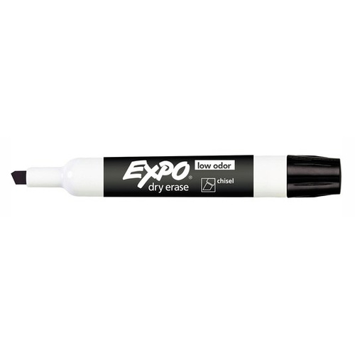 Expo Dry Erase Whiteboard Marker Chisel Tip Bold (Box of 12) Black