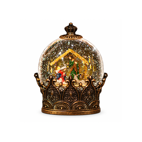 Christmas Light-Up Figurine 17x21cm Snowing Crown Nativity LED Type-C, JT15-6