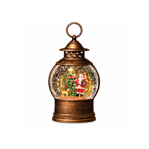 Christmas Globe Lantern 10x17cm Snowing Santa LED Type-C, JT51-1