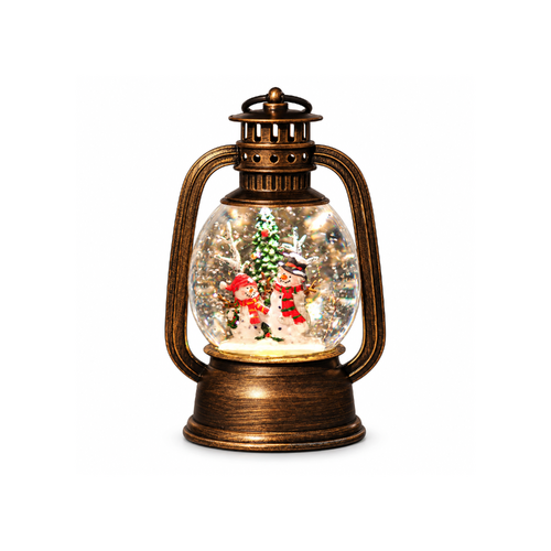 Christmas Oil Lantern 10x17cm Snowing Snowmen LED Type-C, JT51-4