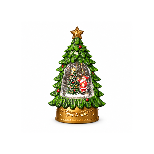 Christmas Tree 11x18cm Snowing Santa LED Type-C, JT51-8