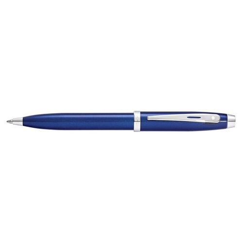 Sheaffer 100 Ballpoint Pen Medium 9339 Glossy Blue with Chrome Trim, 117863