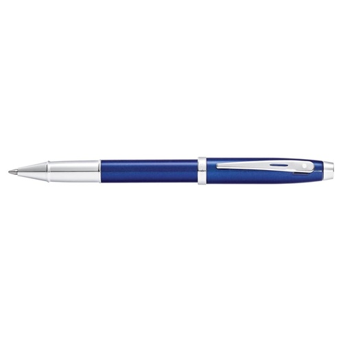 Sheaffer 100 Rollerball Pen Medium 9339 Glossy Blue with Chrome Trim, 117862