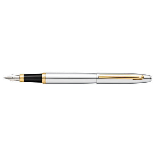 Sheaffer VFM Fountain Pen Medium 9422 Polished Chrome with Gold-tone Trim, 119344