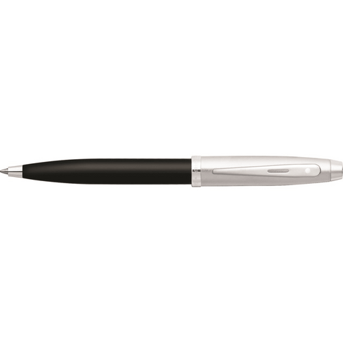 Sheaffer 100 Ballpoint Pen Medium Glossy Black Chrome with Nickel Plate, 110461