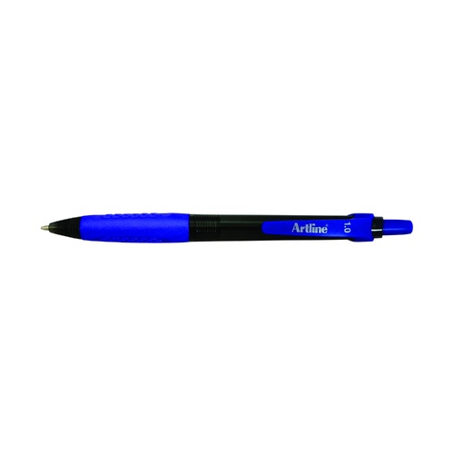 Artline Ikonic 8410 Ballpoint Pen Medium Blue Retractable Grip Box of 50, ACCO 184053