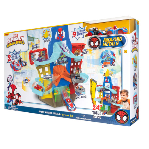 Disney Junior Marvel Spidey and His Amazing Friends Spidey Amazing Metals City Track Set, SNF0240