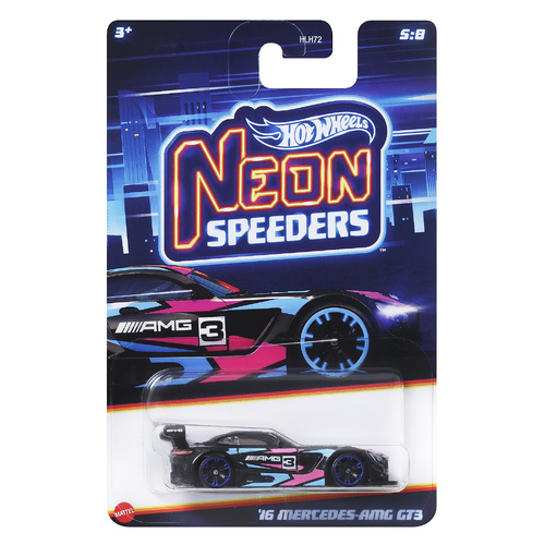 Hot Wheels Neon Speeders Diecast Car 1:64 - '16 Mercedes-AMG GT3