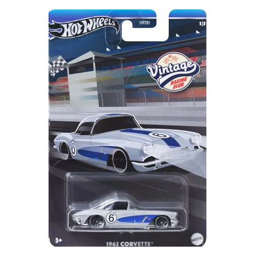 Hot Wheels Vintage Racing Club Diecast Car 1:64 Scale - 1962 Corvette