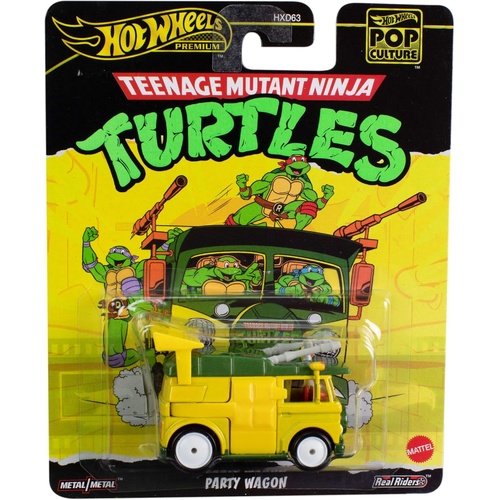 Hot Wheels Premium Pop Culture Diecast Car 1:64 Scale - Teenage Mutant Ninja Turtles Party Wagon, HXF04