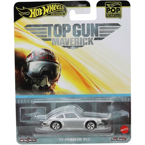 Hot Wheels Premium Pop Culture Diecast Car 1:64 Scale - Top Gun Maverick 71 Porsche 911, JBL62