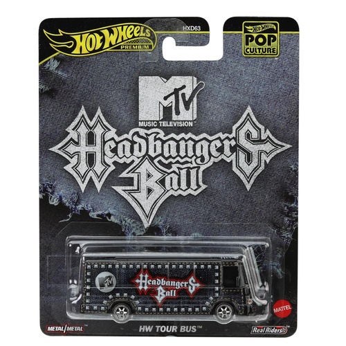 Hot Wheels Premium Pop Culture Diecast Car 1:64 Scale - MTV Headbangers Ball HW Tour Bus, JBL64