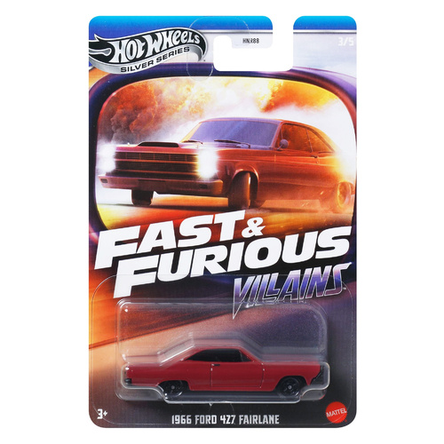 Hot Wheels Silver Series Fast & Furious Villains Diecast Car 1:64 - 1966 Ford 427 Fairlane