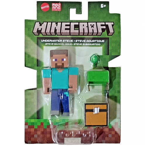 Minecraft Action Figure 8cm Underwater Steve with Emerald & Chest