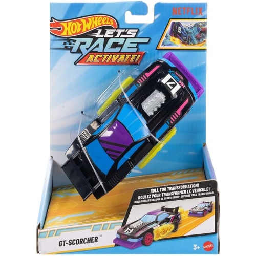 Hot Wheels Netflix Let's Race Activate! Diecast Car 1:32 Scale - GT-Scorcher, JJX20