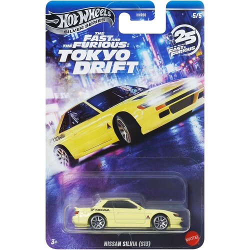 Hot Wheels Silver Series Fast & Furious Tokyo Drift Diecast Car 1:64 Scale - Nissan Silvia S13, JKX09
