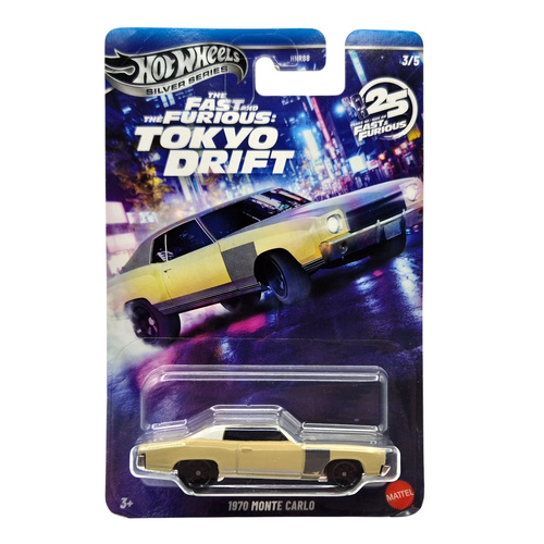 Hot Wheels Silver Series Fast & Furious Tokyo Drift Diecast Car 1:64 Scale - 1970 Monte Carlo, JKX07