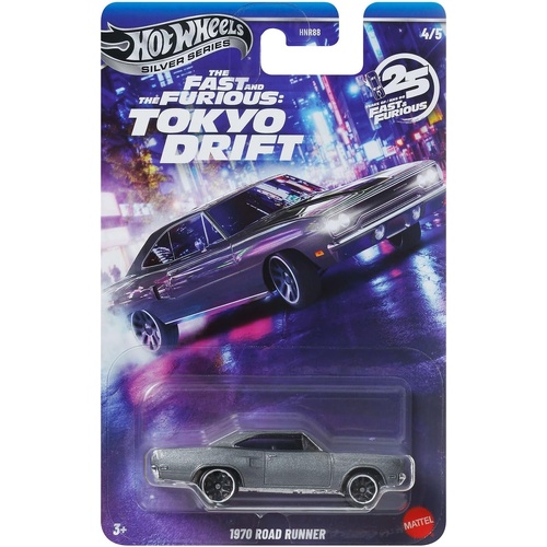 Hot Wheels Silver Series Fast & Furious Tokyo Drift Diecast Car 1:64 Scale - 1970 Road Runner, JKX08