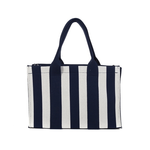 Elegant Striped Shoulder Bag Navy - Versatile Design for Practicality and Style B6391