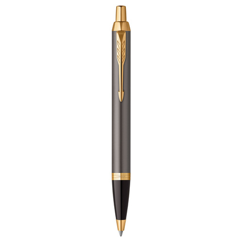 Parker IM Ballpoint Pen Grey Lacquer Gold Finish Trim 2214613