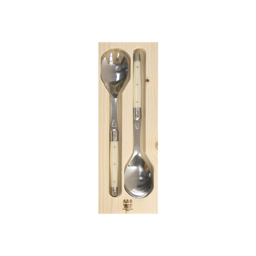 Jean Dubost Laguiole Simplicite Salad Server Set 2-Piece Ivory, SI97888