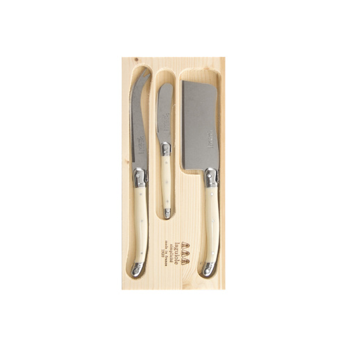 Jean Dubost Laguiole Simplicite Cheese Set 3-Piece Ivory, SI97036
