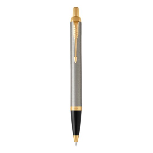 Parker Pen IM Ballpoint Brushed Metal Gold Trim 1931670