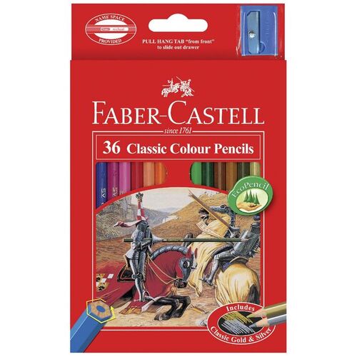 Faber-Castell - Colouring Pencils- 36 Classic Colour Pencils + Sharpener 16-11 58 56